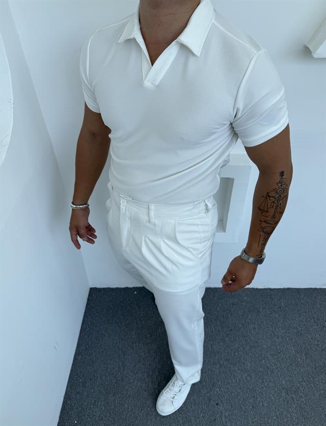 CRAP POLO YAKA TİŞÖRT BEYAZ