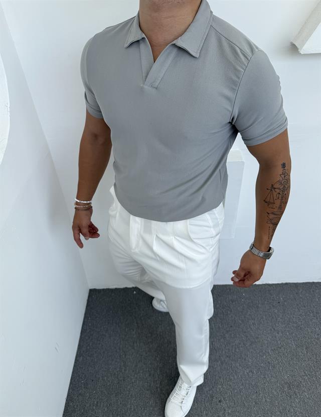 CRAP POLO YAKA TİŞÖRT GRİ