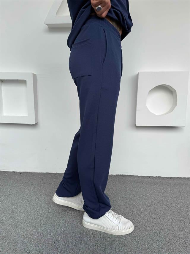 Crep Baggy Pantolon Lacivert