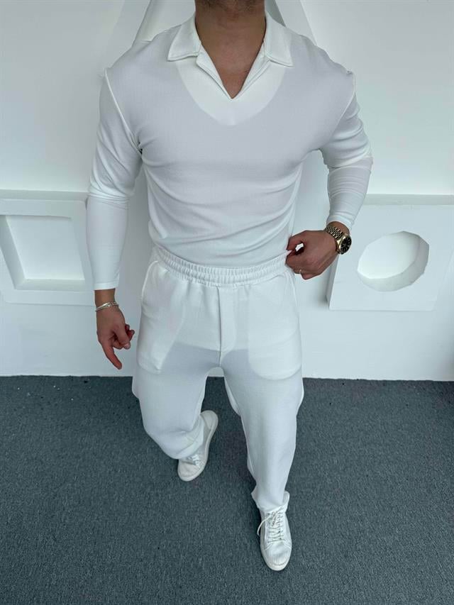 Crep Hemşire Takım Beyaz