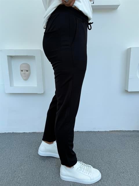 Duble Paça Jogger Pantolon Siyah