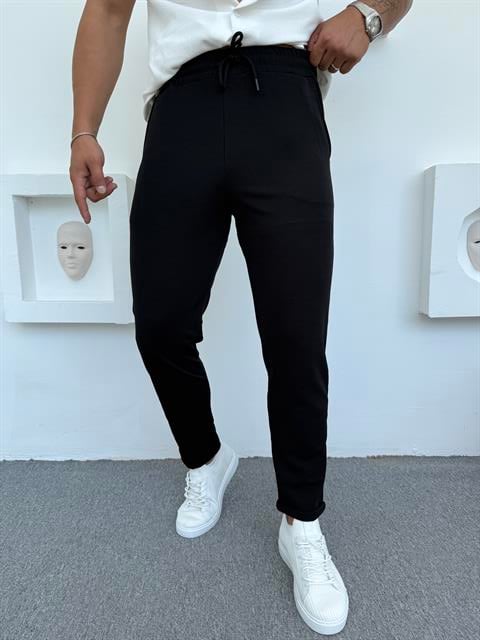 Duble Paça Jogger Pantolon Siyah