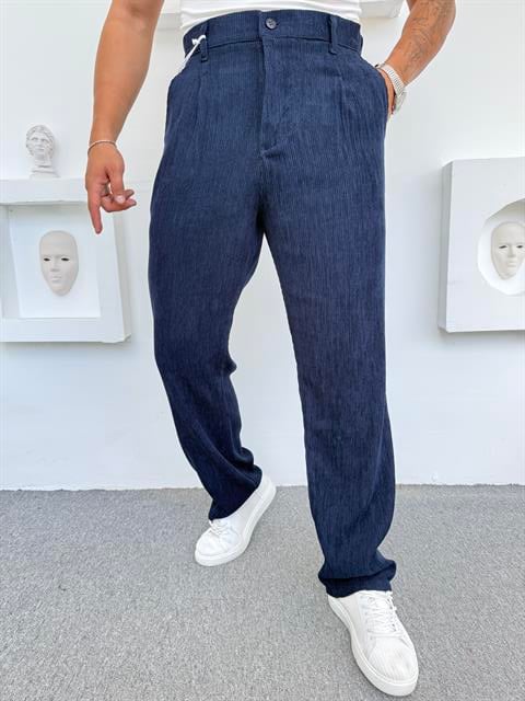 GRAMAJLI BAGGY KALIP KADİFE PANTOLON LACİVERT