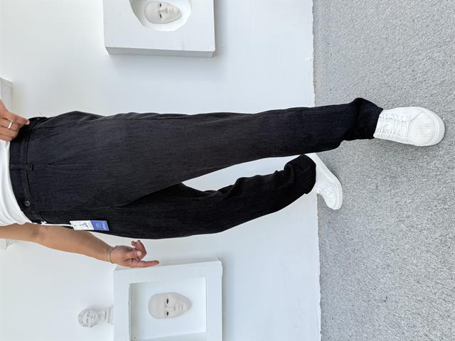 GRAMAJLI BAGGY KALIP KADİFE PANTOLON  SİYAH