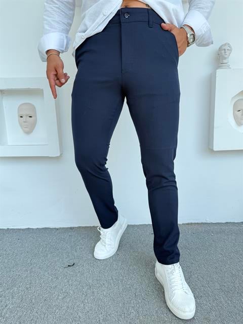 GRAMAJLI KLASİK SLİMFİT KUMAŞ PANTOLON LACİVERT