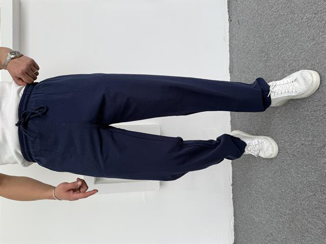 Ham Keten Pamuk Baggy Pantolon Lacivert