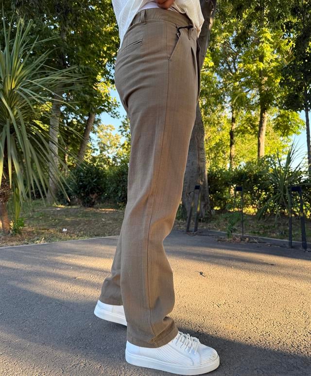 HAM KETEN PİLELİ BAGGY PANTOLON HAKİ
