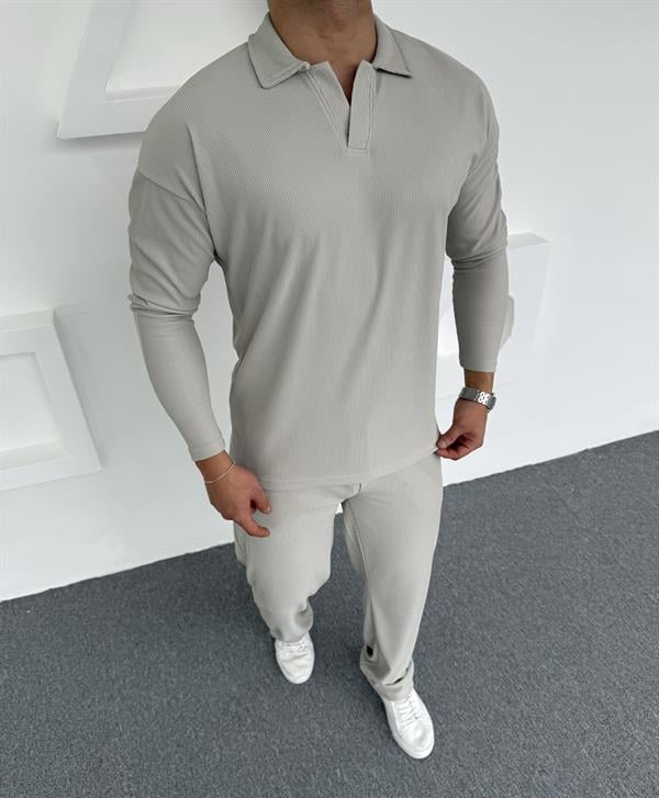 Ottoman Baggy Polo Yaka Takım Gri