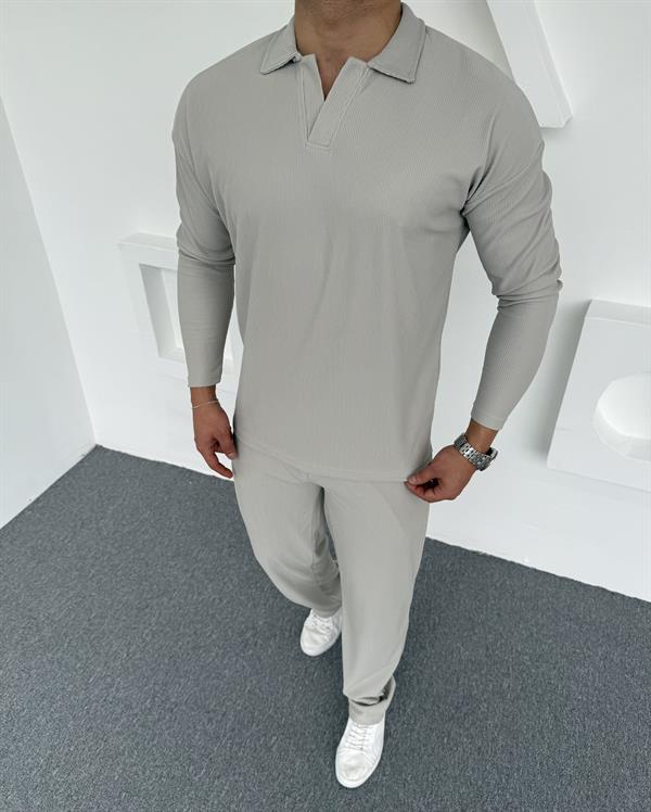 Ottoman Baggy Polo Yaka Takım Gri