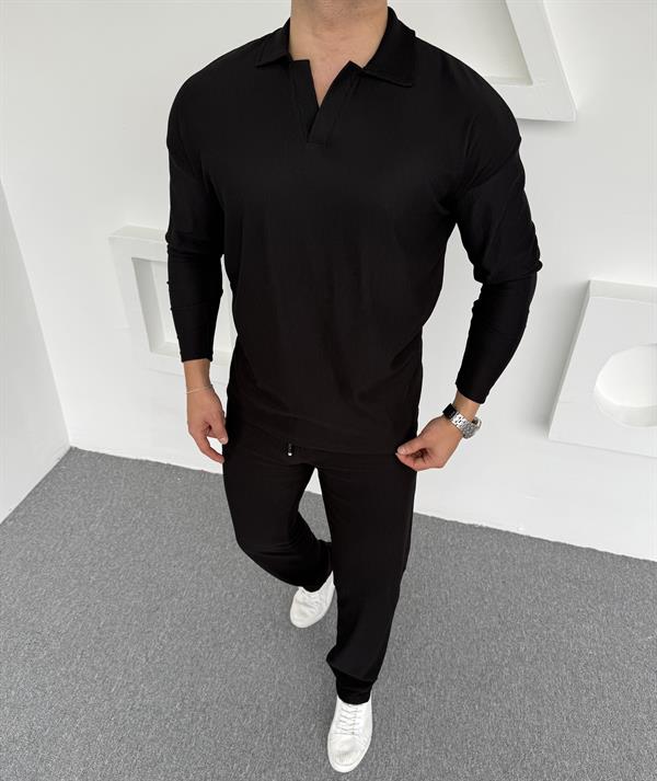 Ottoman Baggy Polo Yaka Takım Siyah