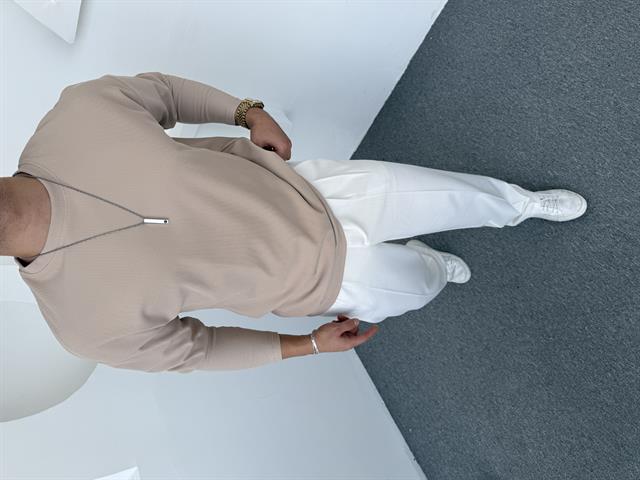 Ottoman Bisiklet Yaka Sweatshirt Bej