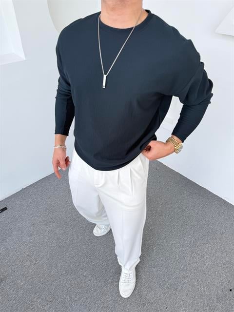 Ottoman Bisiklet Yaka Sweatshirt Petrol Yeşili