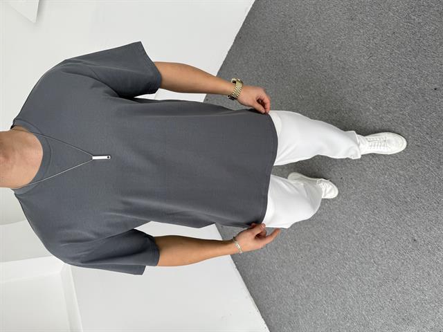 Oversize Pamuk Basic Tshirt Antrasit