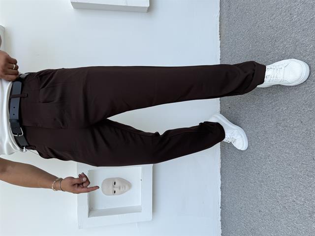 Pileli Premium Kumaş Baggy Pantolon Acı Kahve