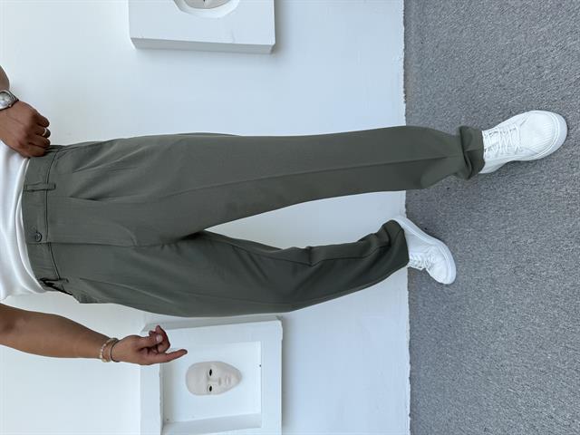 Pileli Premium Kumaş Baggy Pantolon Çağla