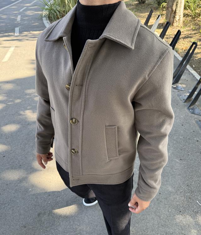 PREMİUM ASTARLI KAŞE CEKET MONT HAKİ YEŞİL