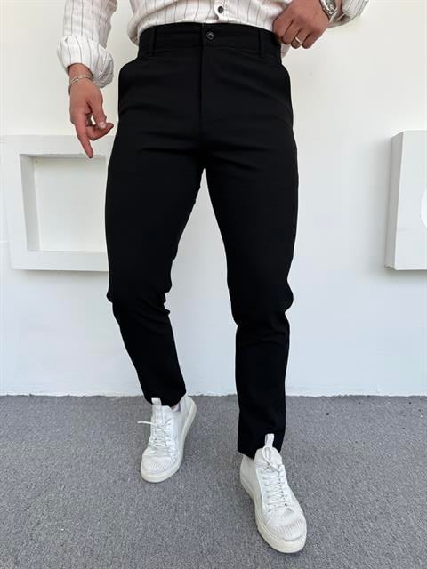 Premium Slimfit Klasik Kumaş Pantolon Siyah