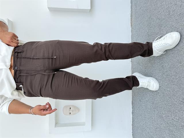 REGULAR KALIP KETEN PANTOLON ACI KAHVE