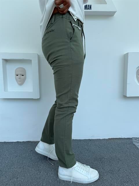 REGULAR KALIP KETEN PANTOLON YEŞİL