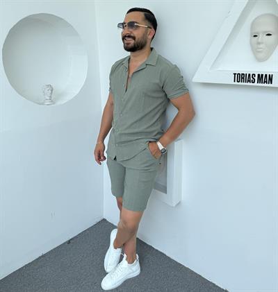 Bürümcük Şortlu Pamuk Takım Yeşil