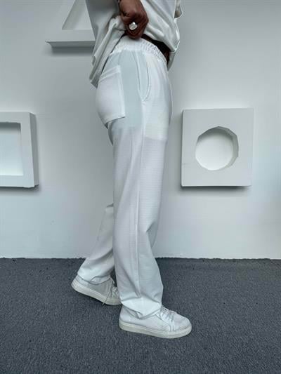 Crep Baggy Pantolon Beyaz