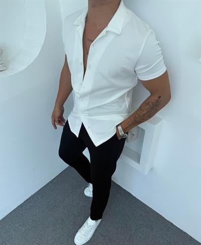 Duble Paça Kısakol Gömlek Takım