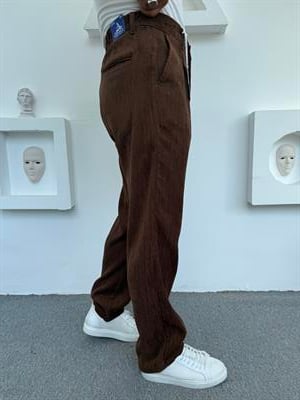 GRAMAJLI BAGGY KALIP KADİFE PANTOLON ACI KAHVE
