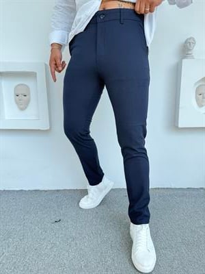 GRAMAJLI KLASİK SLİMFİT KUMAŞ PANTOLON LACİVERT