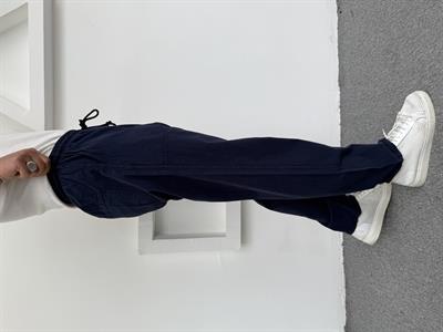 Ham Keten Pamuk Baggy Pantolon Lacivert