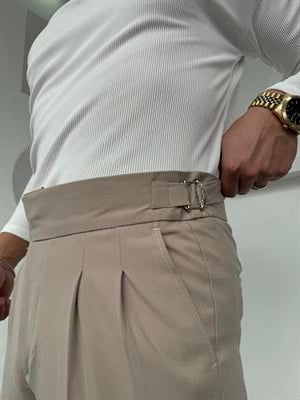 Harvest Model Kumaş Pantolon Ottoman Polo Yaka Sweatshirt Takım Bej