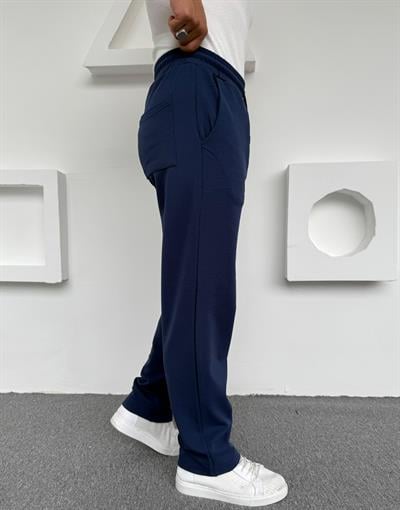 İçi Şardonlu Crap Baggy Kalıp Pantolon Lacivert