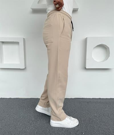 İçi Şardonlu Crap Baggy Kalıp Pantolon Bej