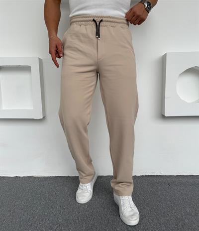 İçi Şardonlu Crap Baggy Kalıp Pantolon Bej