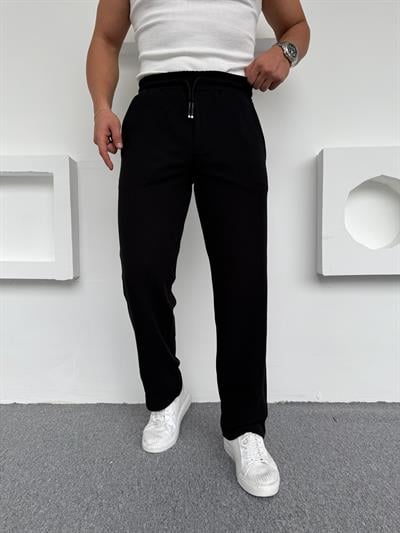 İçi Şardonlu Crap Baggy Kalıp Pantolon Siyah