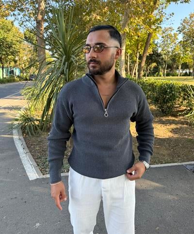 KALIN ÖRGÜ YARIM FERMUAR TRİKO SWEATSHİRT ANTRASİT
