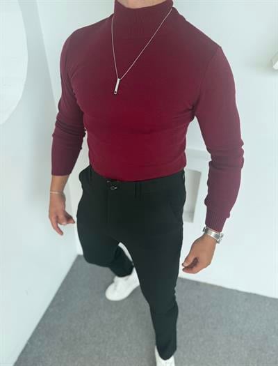 LRD  BASİC İTHAL TRİKO BALIKÇI YAKA SWEATSHİRT BORDO
