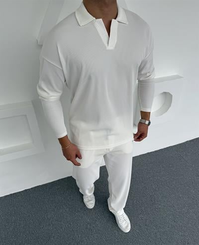 Ottoman Baggy Polo Yaka Takım Beyaz