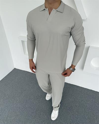 Ottoman Baggy Polo Yaka Takım Gri