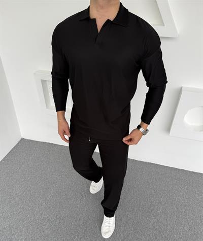 Ottoman Baggy Polo Yaka Takım Siyah