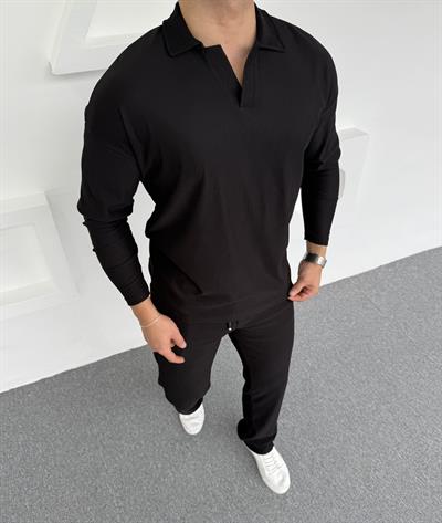 Ottoman Baggy Polo Yaka Takım Siyah
