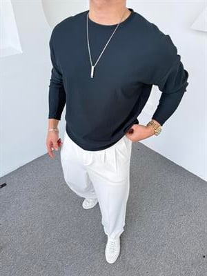Ottoman Bisiklet Yaka Sweatshirt Petrol Yeşili