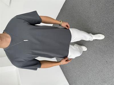 Oversize Pamuk Basic Tshirt Antrasit