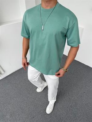 Oversize Pamuk Basic Tshirt Mint Yeşili