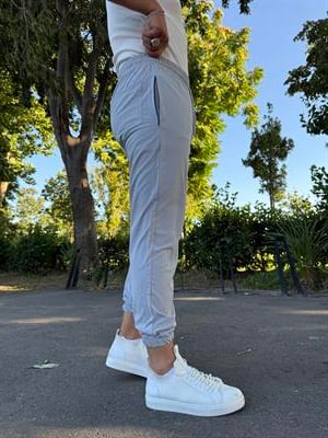 PARAŞÜT KUMAŞ PAÇA LASTİK PANTOLON GRİ