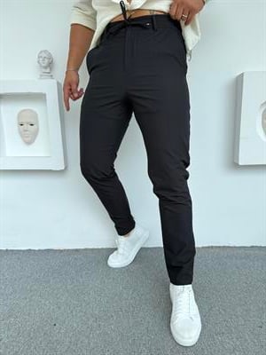 PARAŞÜT KUMAŞ REGULAR KALIP PANTOLON SİYAH
