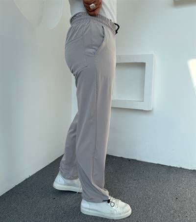 Paraşüt Kumaş Spor Likra Baggy Pantolon Gri