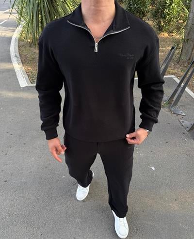 PİKE PAMUK TAKIM SİYAH