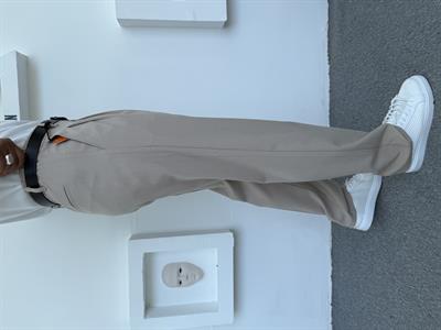 Pileli Premium Kumaş Baggy Pantolon Krem