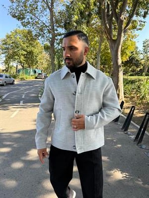 PREMİUM ASTARLI KAŞE CEKET MONT GRİ