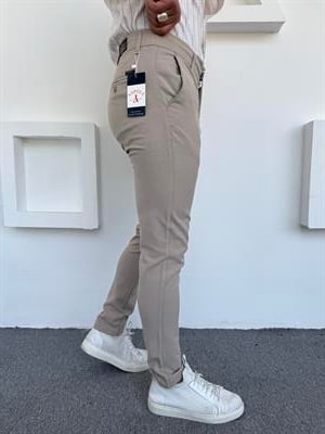 Premium Slimfit Klasik Kumaş Pantolon Bej
